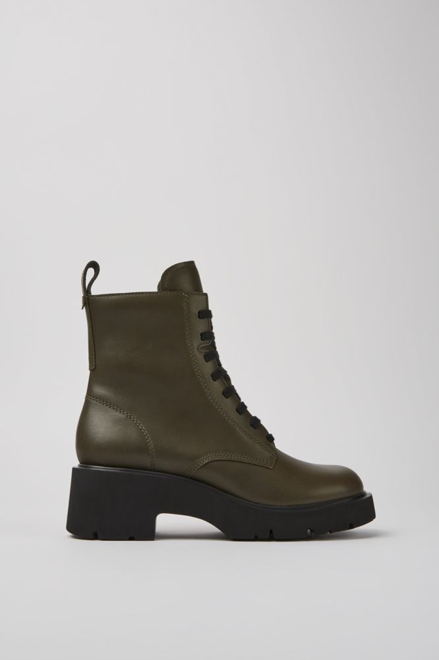 Women CamperLab Ankle Boots | Green Lace-Up Boots For Women