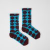 Women CamperLab Socks | Burgundy And Blue Socks