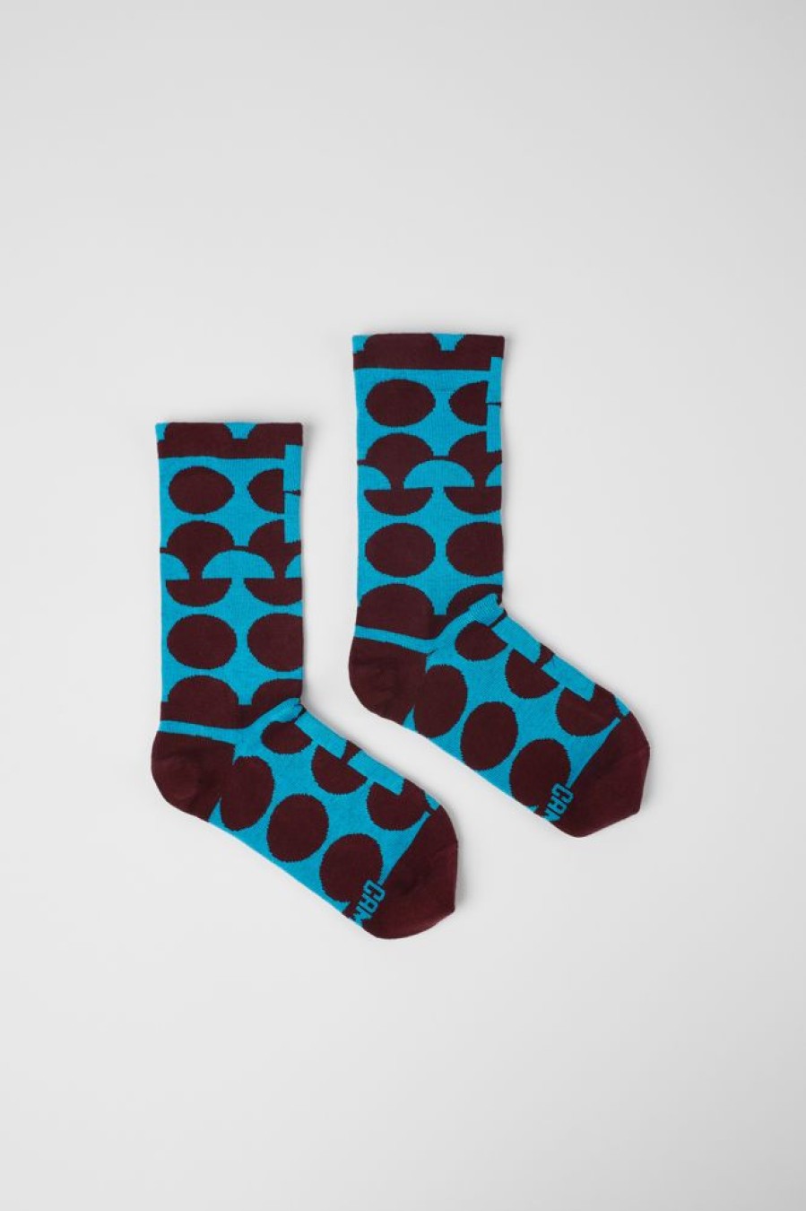 Women CamperLab Socks | Burgundy And Blue Socks