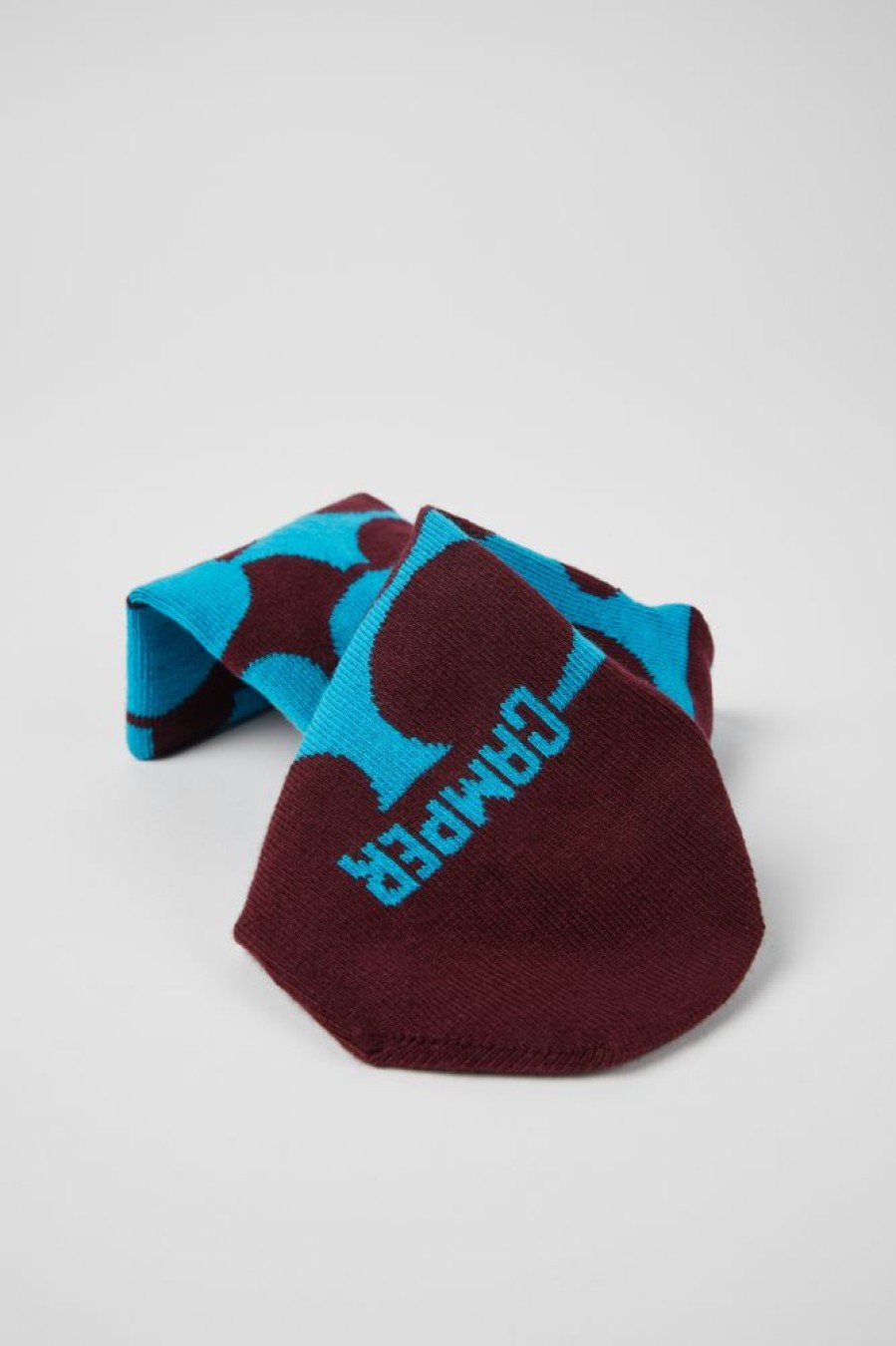 Women CamperLab Socks | Burgundy And Blue Socks