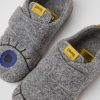 Kids CamperLab Hook And Loop | Gray Natural Wool Slippers