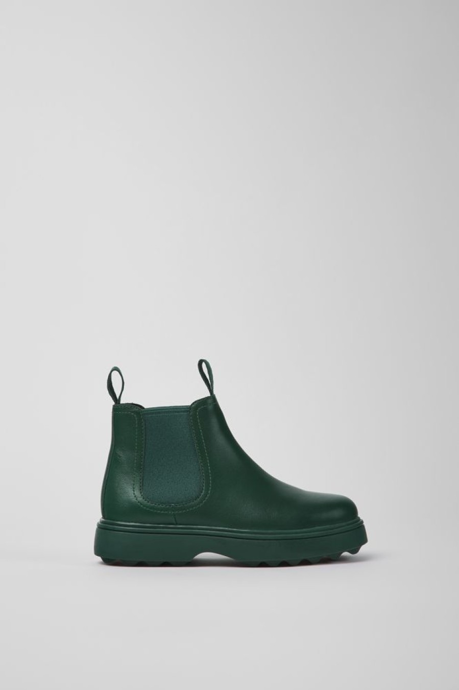 Kids CamperLab Boots | Green Leather Chelsea Boots For Kids