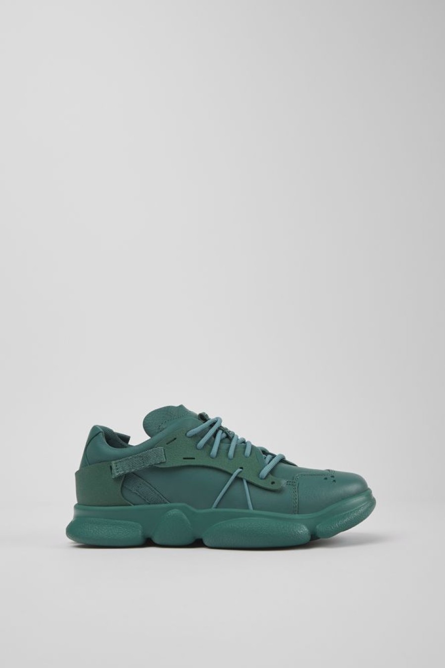 Women CamperLab Sneakers | Green Leather And Textile Sneakers For Women