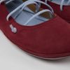 Women CamperLab Flat Shoes | Burgundy And Blue Nubuck Shoes For Women