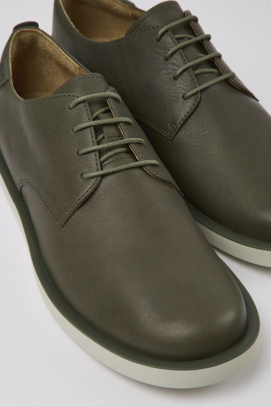 Men CamperLab Casual Shoes | Green Leather Shoes For Men