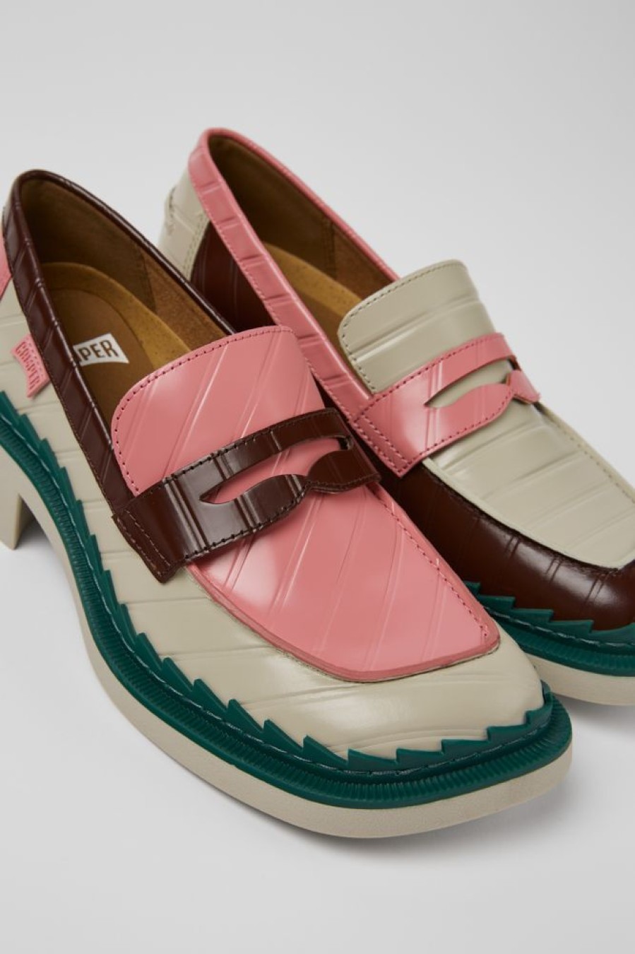 Women CamperLab Formal Shoes | Multicolored Leather Loafers For Women