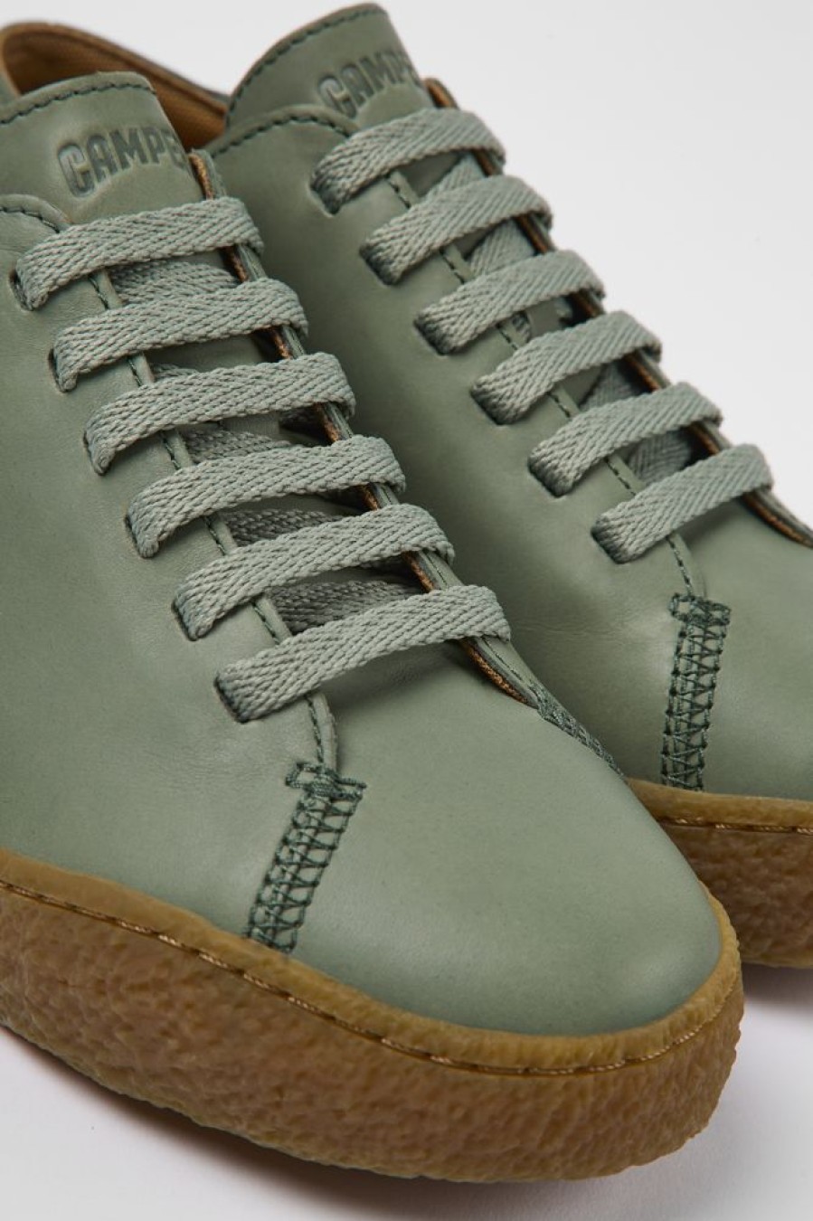 Women CamperLab Casual Shoes | Green Leather Shoes For Women