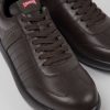 Men CamperLab Sneakers | Dark Brown Leather Sneakers For Men