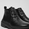 Men CamperLab Formal Shoes | Black Leather Ankle Boots For Men