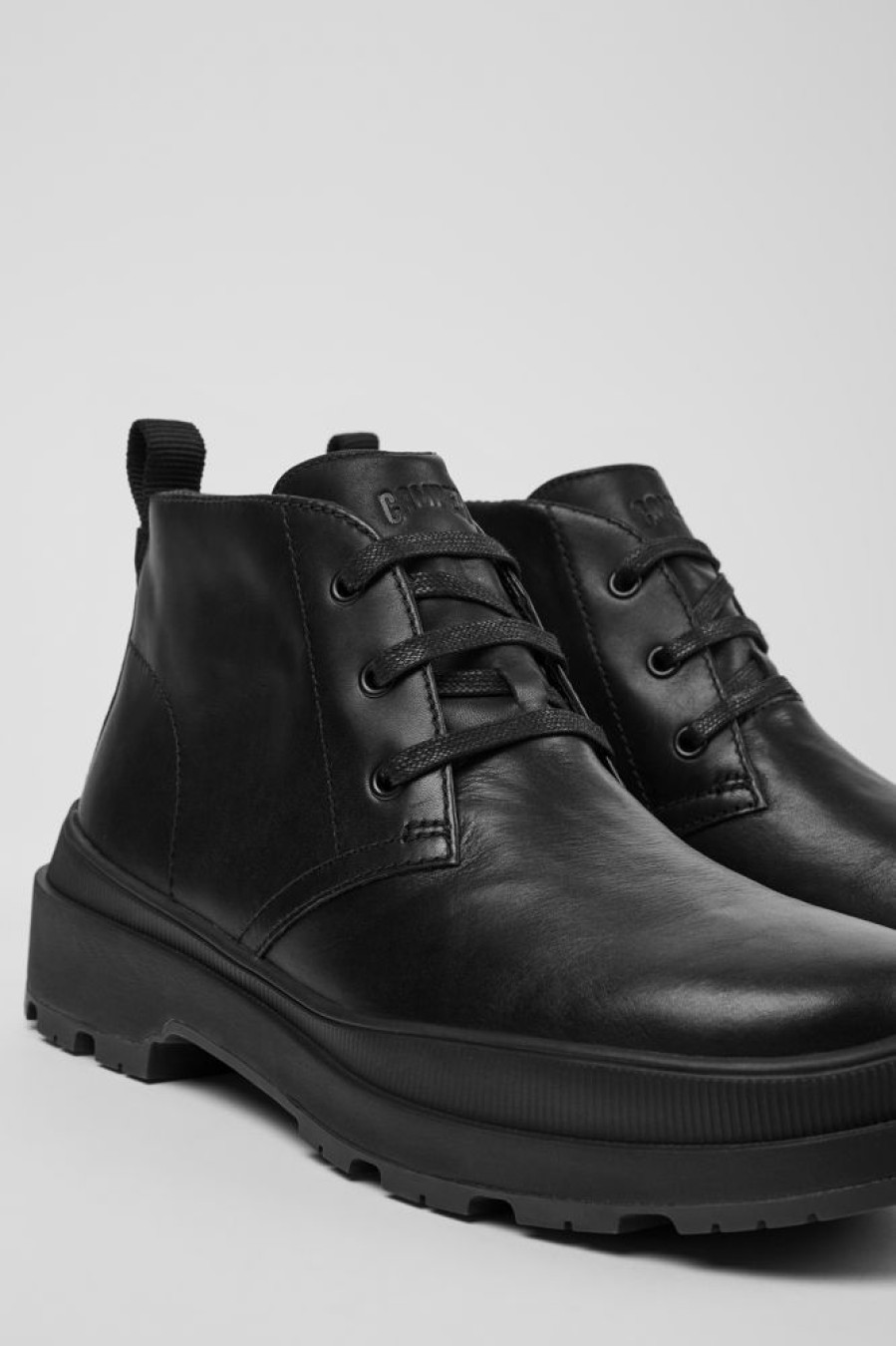 Men CamperLab Formal Shoes | Black Leather Ankle Boots For Men