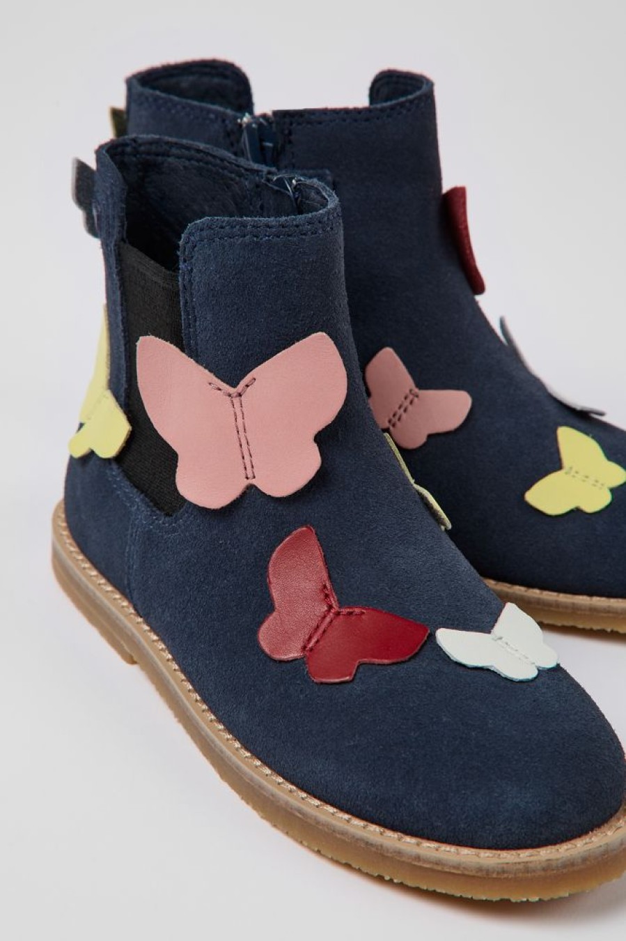 Kids CamperLab Boots | Multicolored Nubuck And Leather Zip-Up Boots