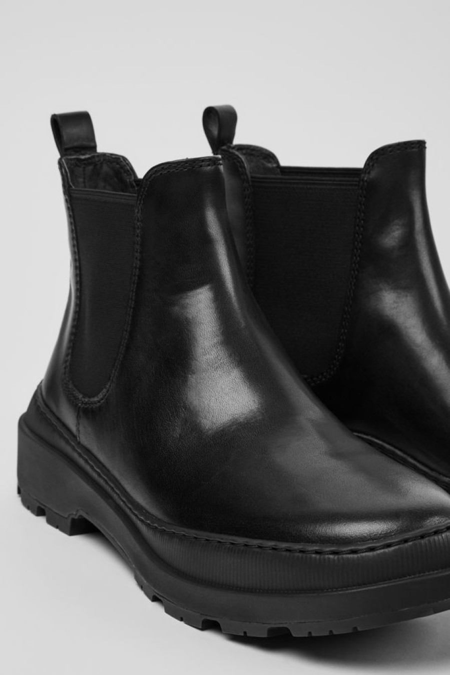 Men CamperLab Formal Shoes | Black Leather Ankle Boots For Men