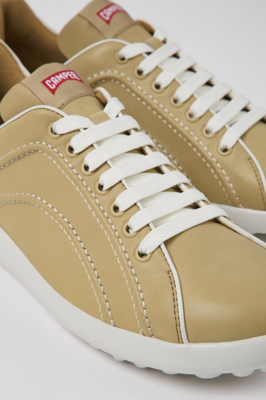 Men CamperLab Sneakers | Beige Leather Sneakers For Men