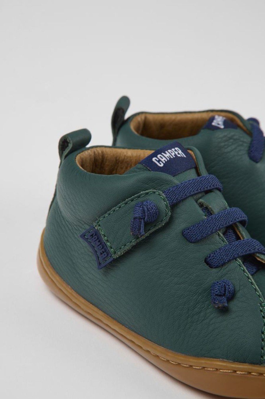 Kids CamperLab Boots | Green Leather Shoes For Kids