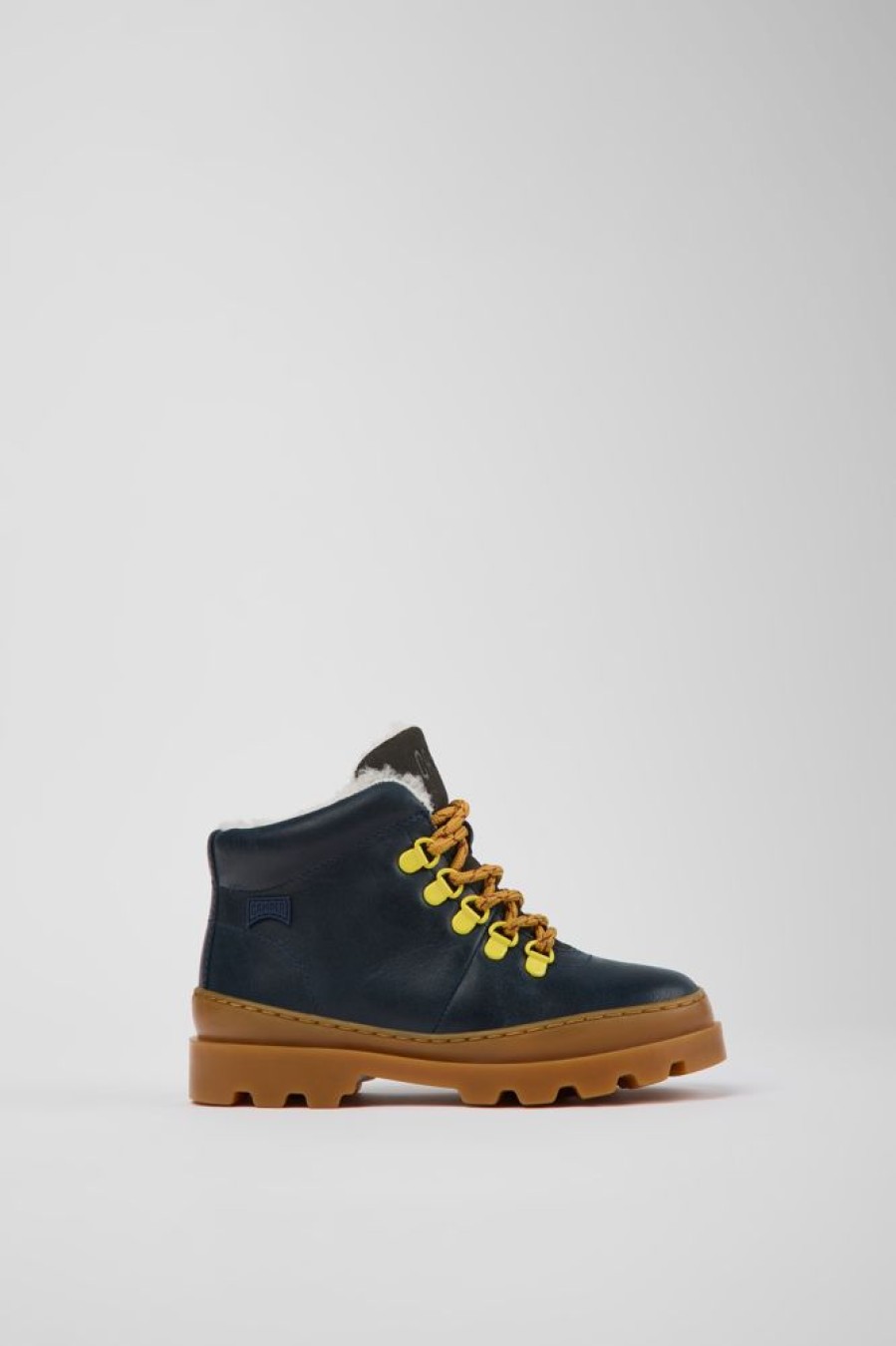 Kids CamperLab Boots | Navy Blue Leather And Nubuck Ankle Boots For Kids