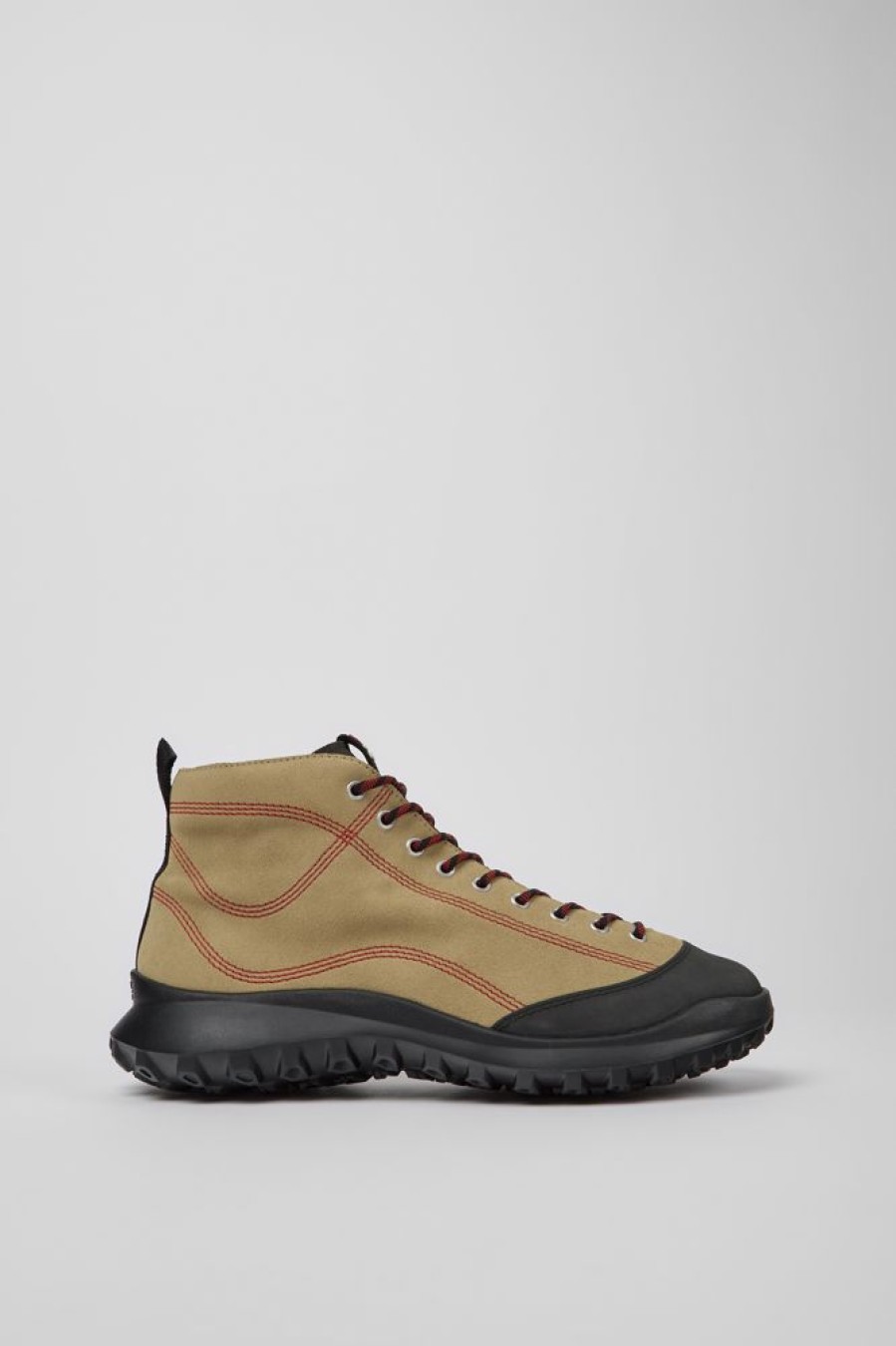 Men CamperLab Sneakers | Beige Nubuck And Textile Ankle Boots For Men