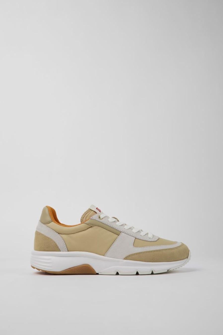 Men CamperLab Sneakers | Beige And White Nubuck Sneakers For Men