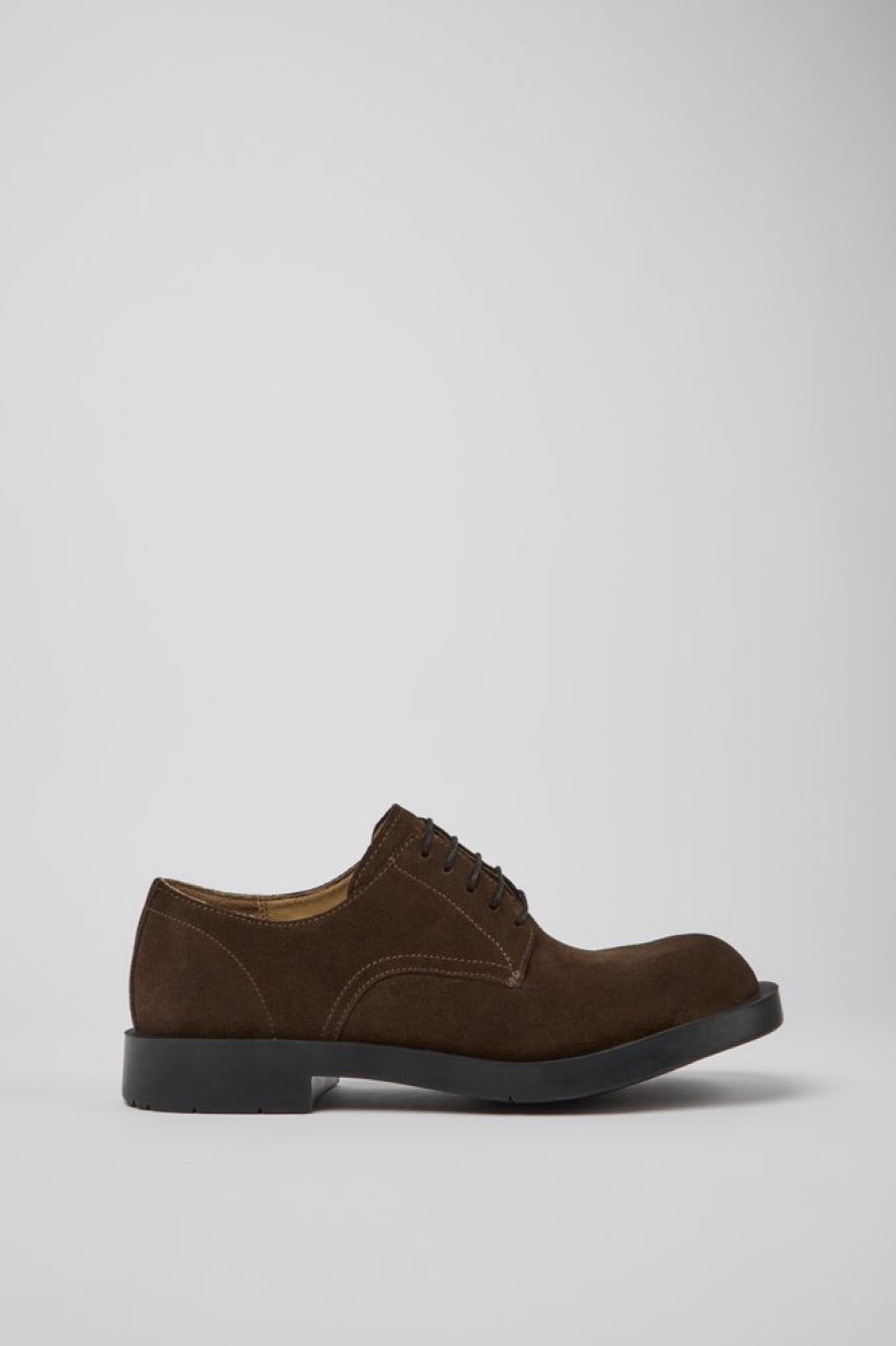 Men CamperLab Formal Shoes | Brown Nubuck Shoes For Men