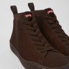 Men CamperLab Casual Shoes | Burgundy One-Piece Knit Sneakers For Men