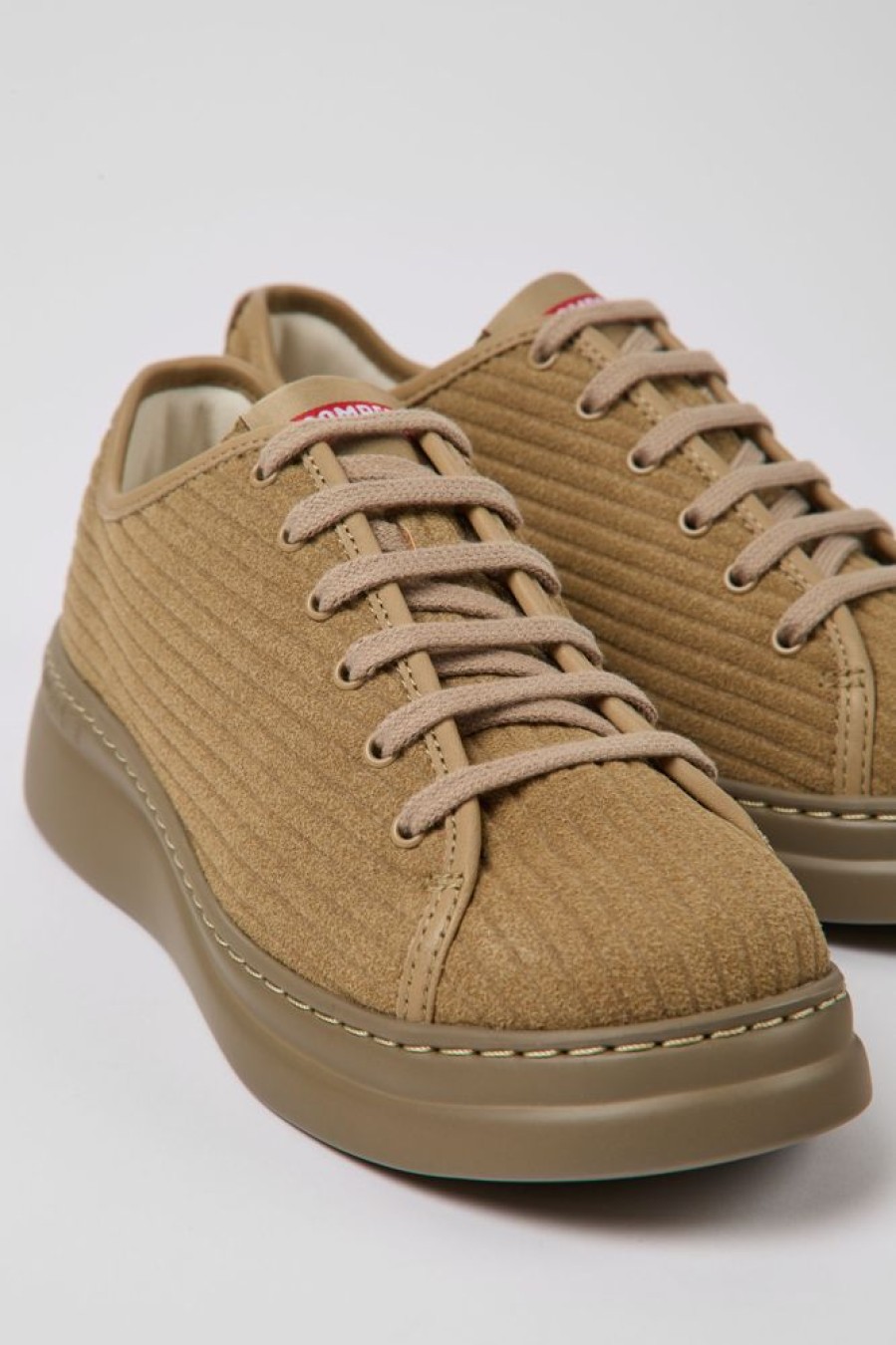 Women CamperLab Sneakers | Beige Recycled Leather Sneakers For Women