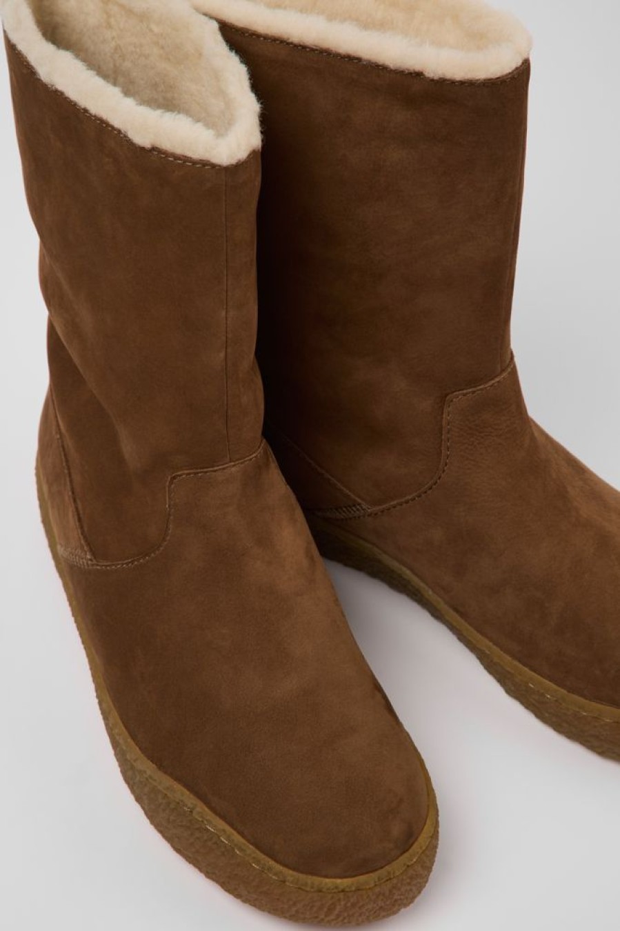 Women CamperLab Boots | Brown Nubuck Boots For Women