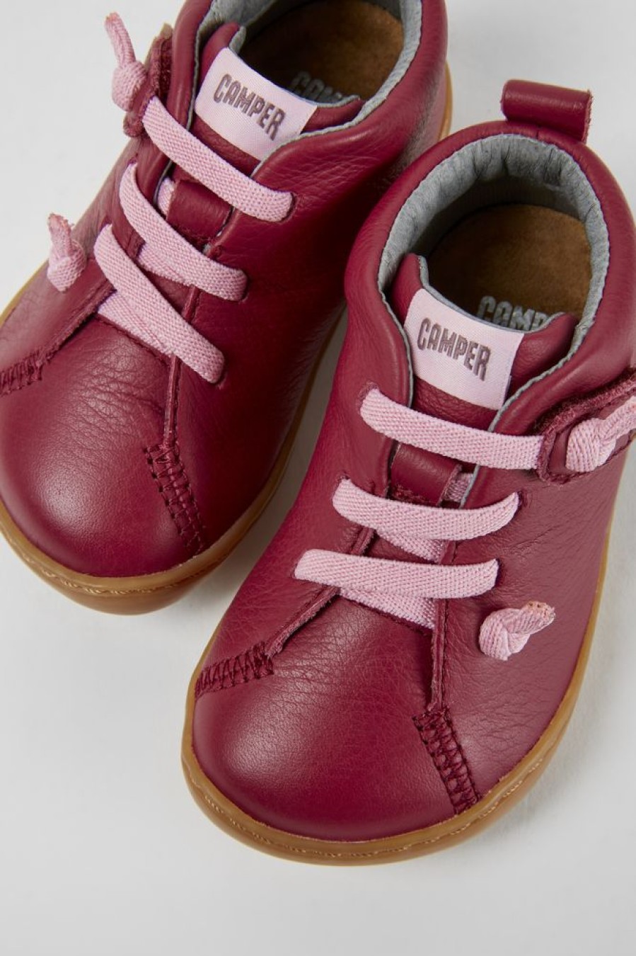 Kids CamperLab Boots | Pink Leather Ankle Boots