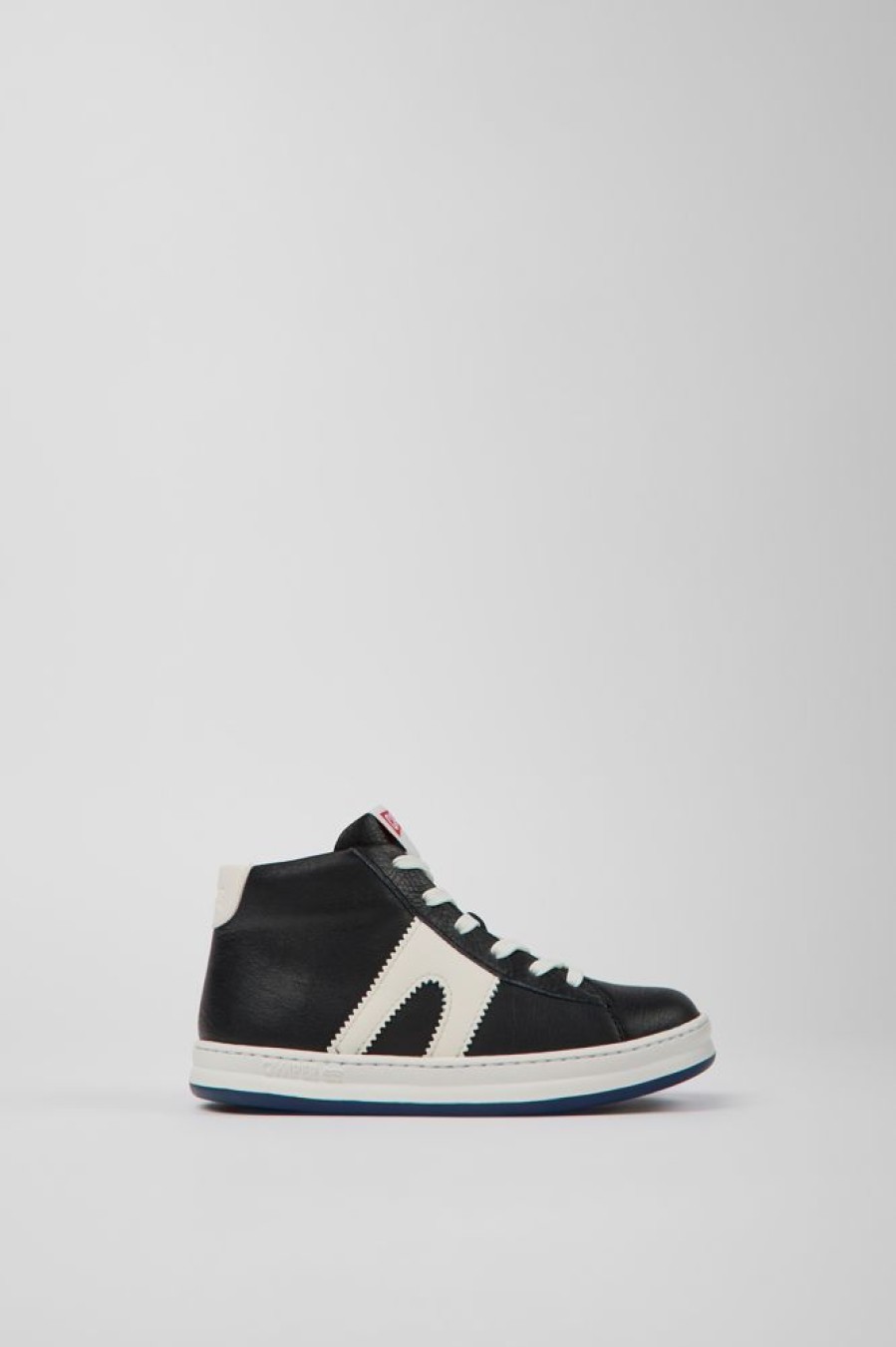 Kids CamperLab Sneakers | Black And White Leather Sneakers For Kids