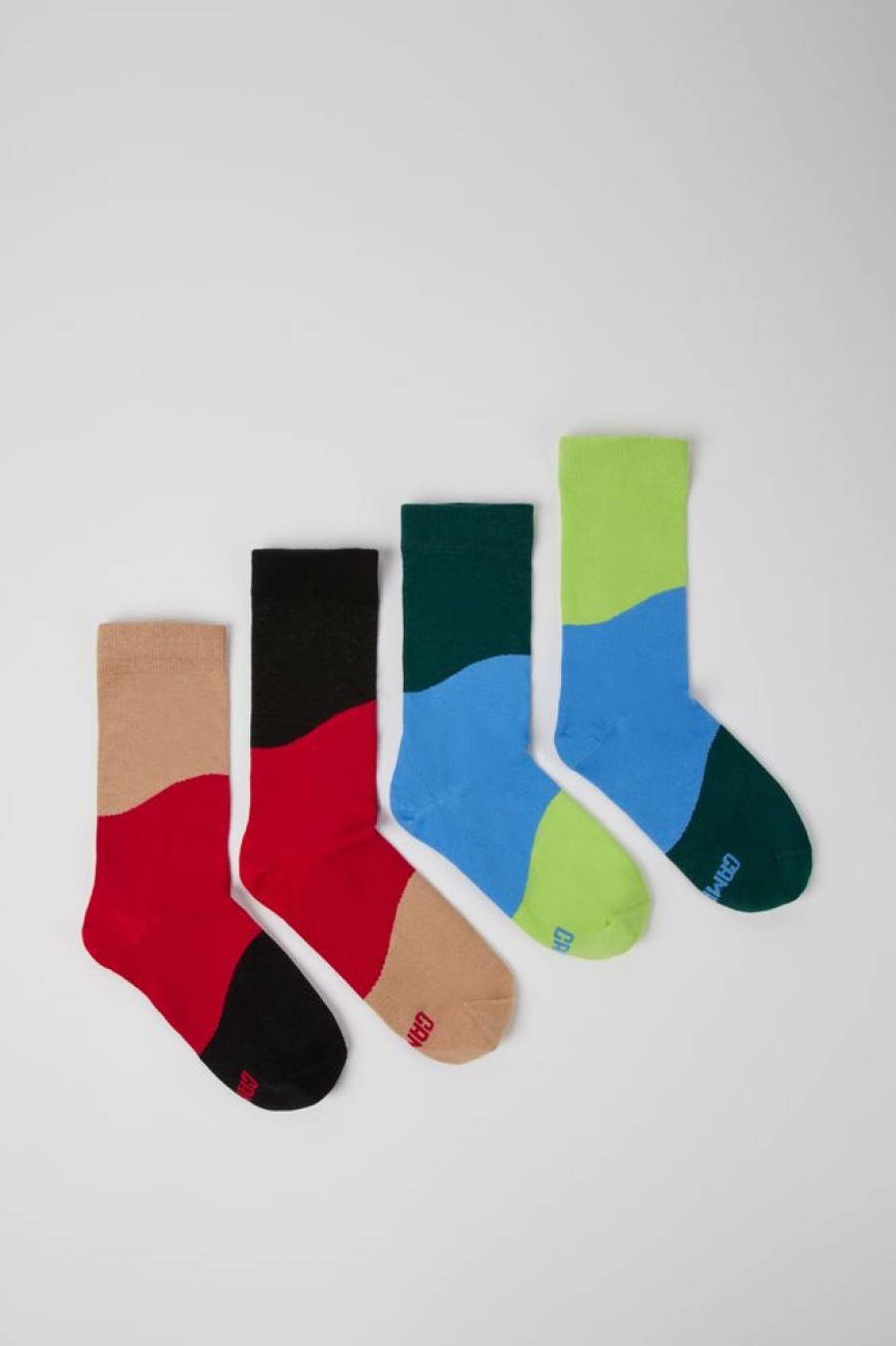 Women CamperLab Socks | Two Pair Pack Of Long Multicolored Socks