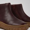 Women CamperLab Ankle Boots | Burgundy Leather Ankle Boots