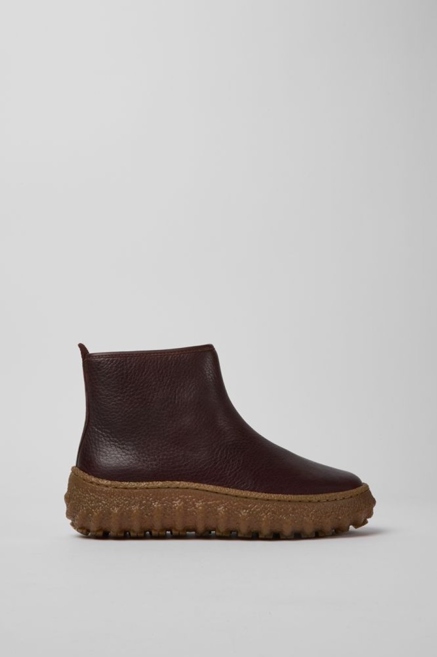 Women CamperLab Ankle Boots | Burgundy Leather Ankle Boots