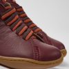 Kids CamperLab Boots | Burgundy Leather Ankle Boots For Kids