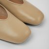 Women CamperLab Formal Shoes | Beige Leather Ballerinas For Women