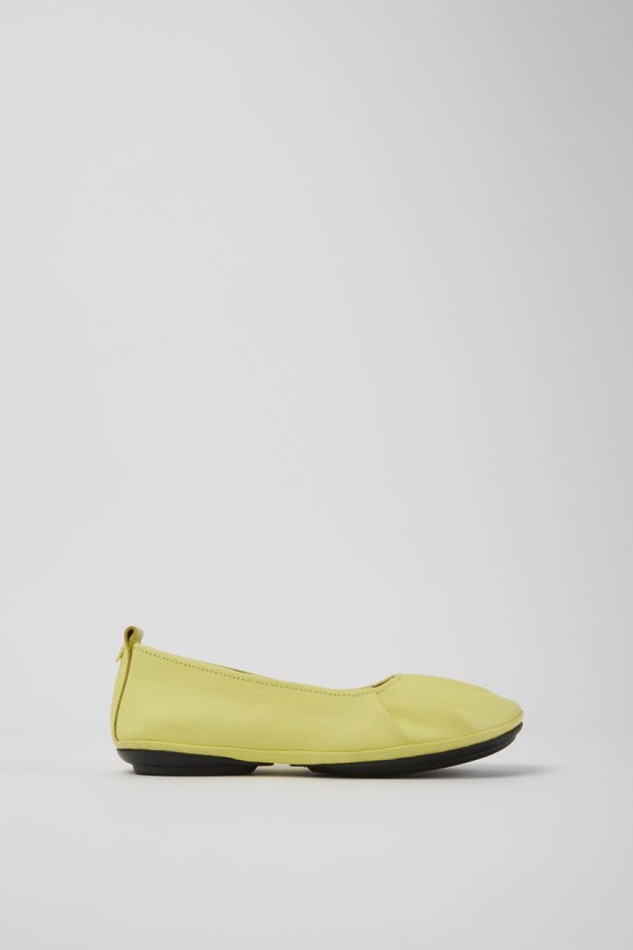 Women CamperLab Formal Shoes | Yellow Leather Ballerina Flats For Women