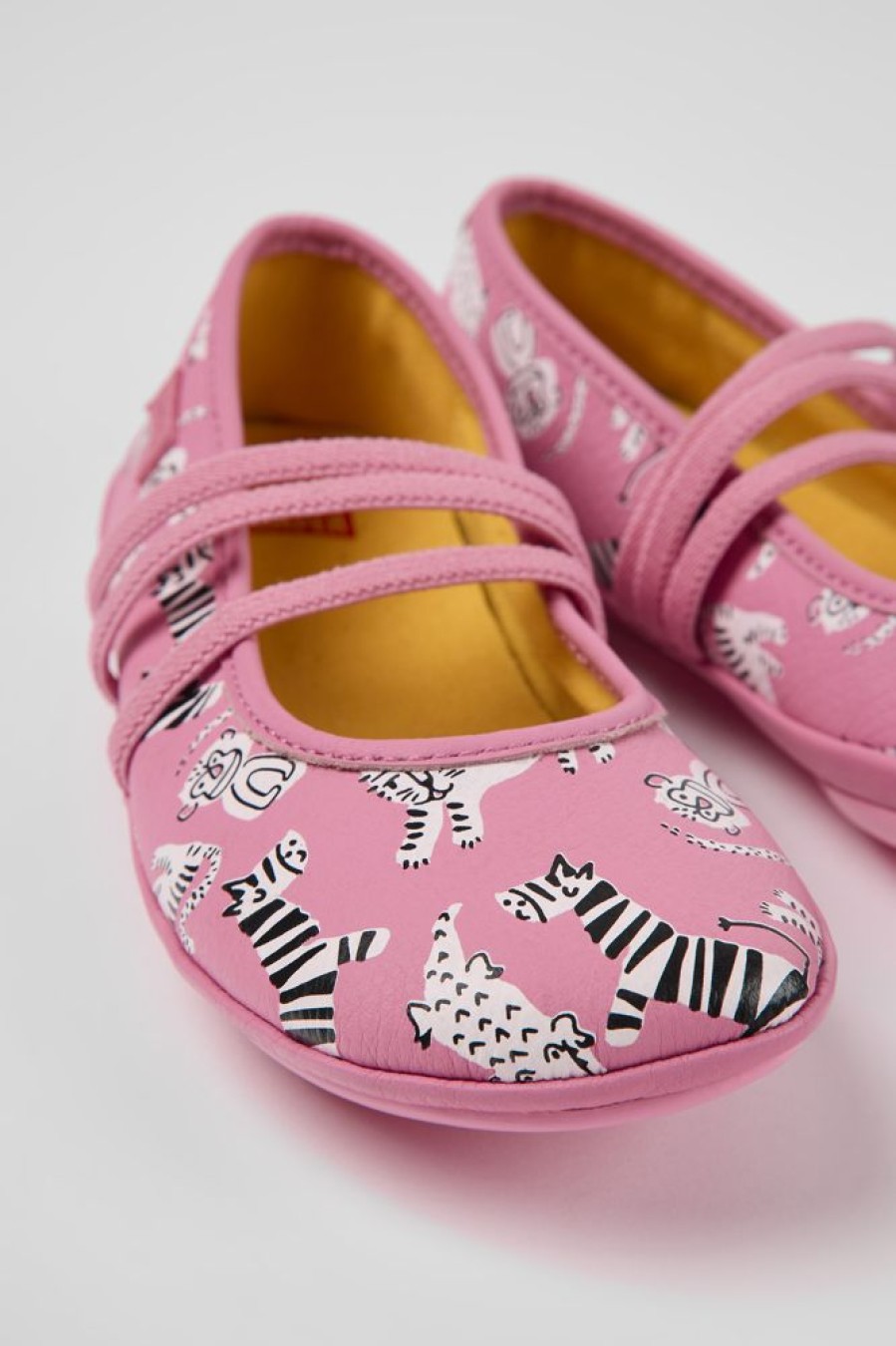 Kids CamperLab Ballerinas | Pink Leather Ballerinas For Kids