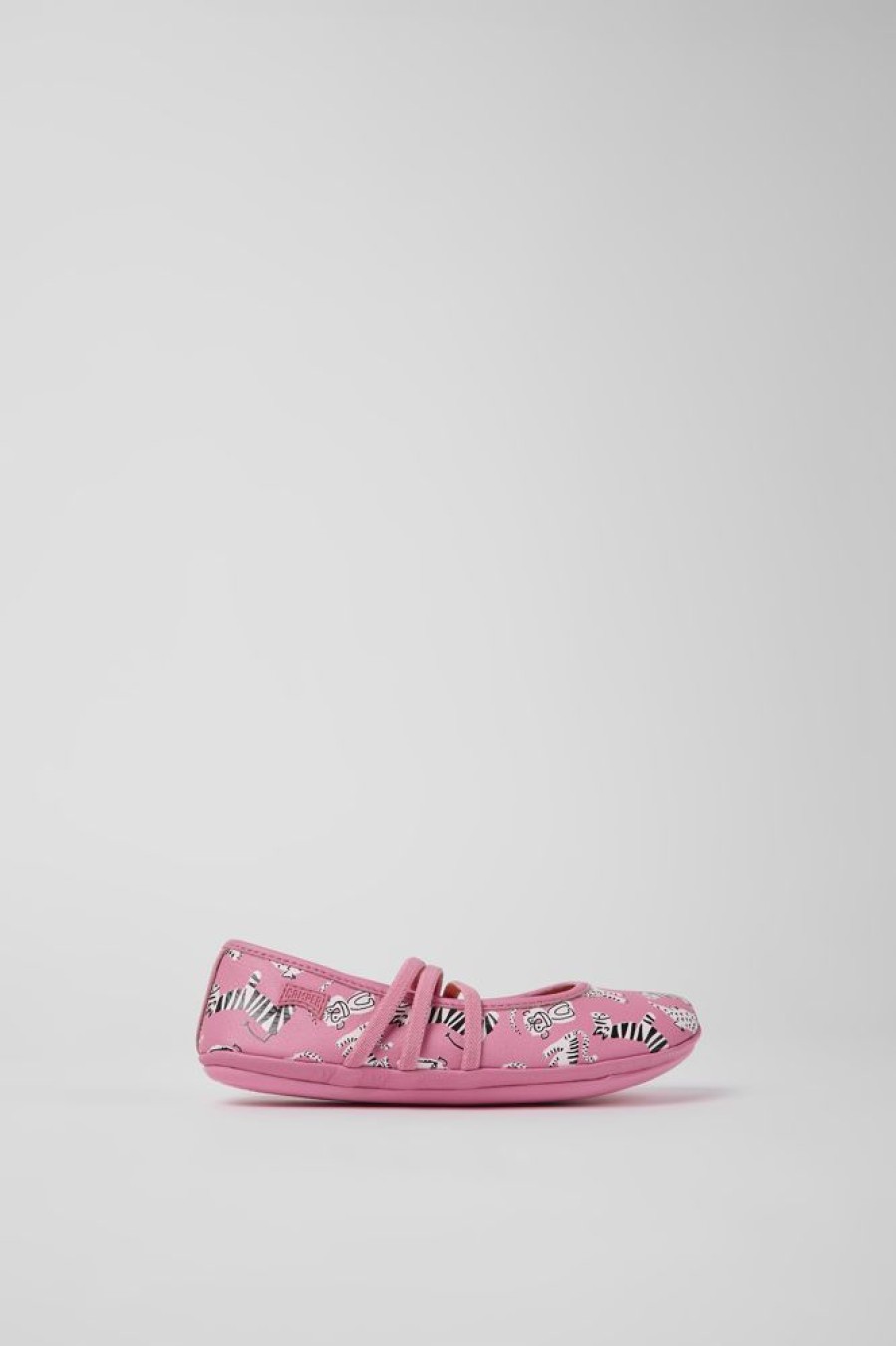 Kids CamperLab Ballerinas | Pink Leather Ballerinas For Kids