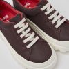 Kids CamperLab Lace Up | Burgundy Organic Cotton Shoes For Kids