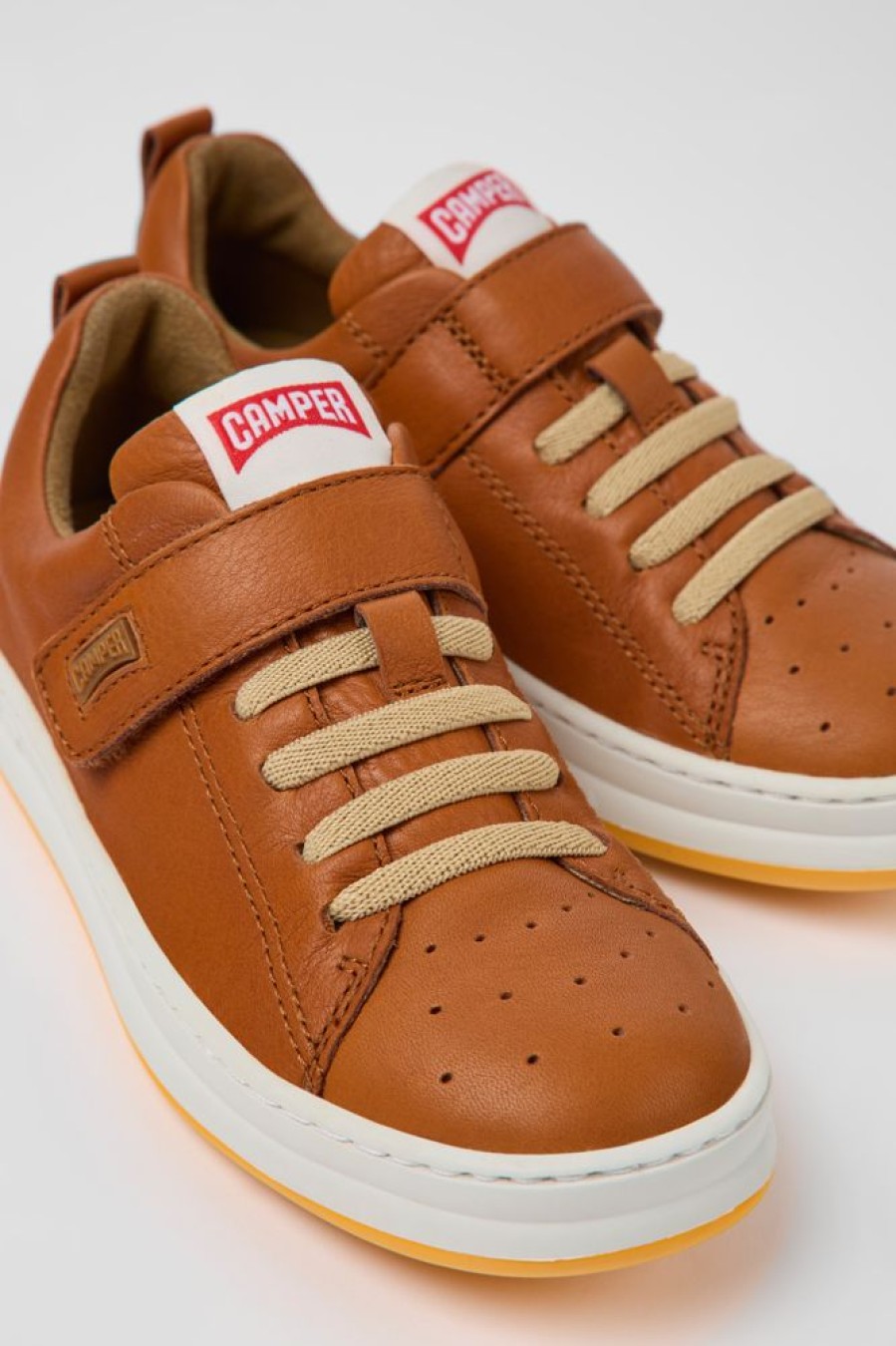 Kids CamperLab Sneakers | Brown Leather Sneakers For Kids