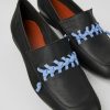 Women CamperLab Formal Shoes | Black And Blue Leather Loafers For Women