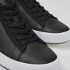 Men CamperLab Sneakers | Black Leather And Nubuck Sneakers For Men