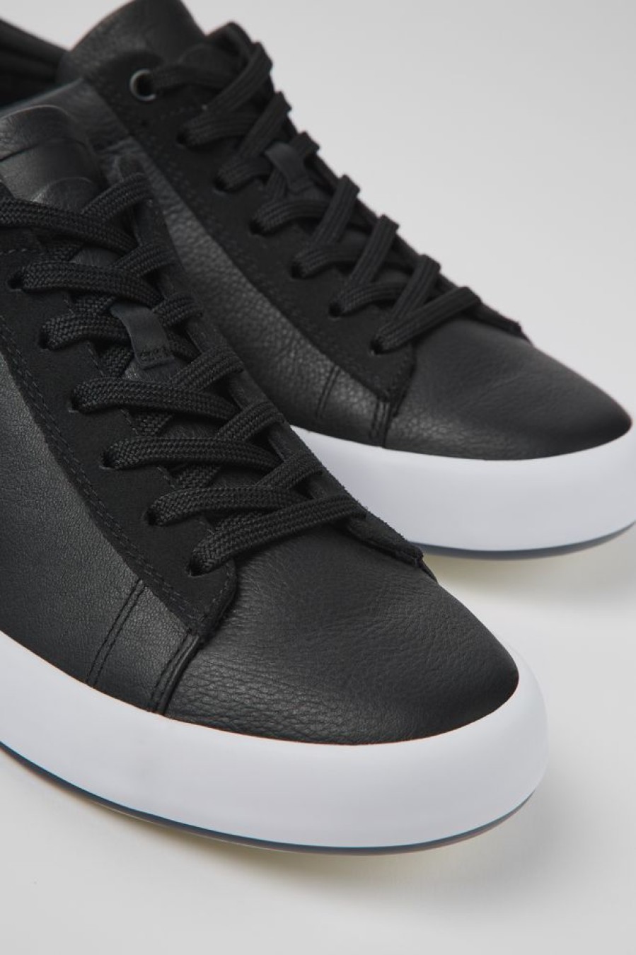 Men CamperLab Sneakers | Black Leather And Nubuck Sneakers For Men