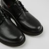 Women CamperLab Formal Shoes | Black Leather Lace-Up Shoes