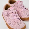 Kids CamperLab Hook And Loop | Pink Nubuck Shoes For Kids