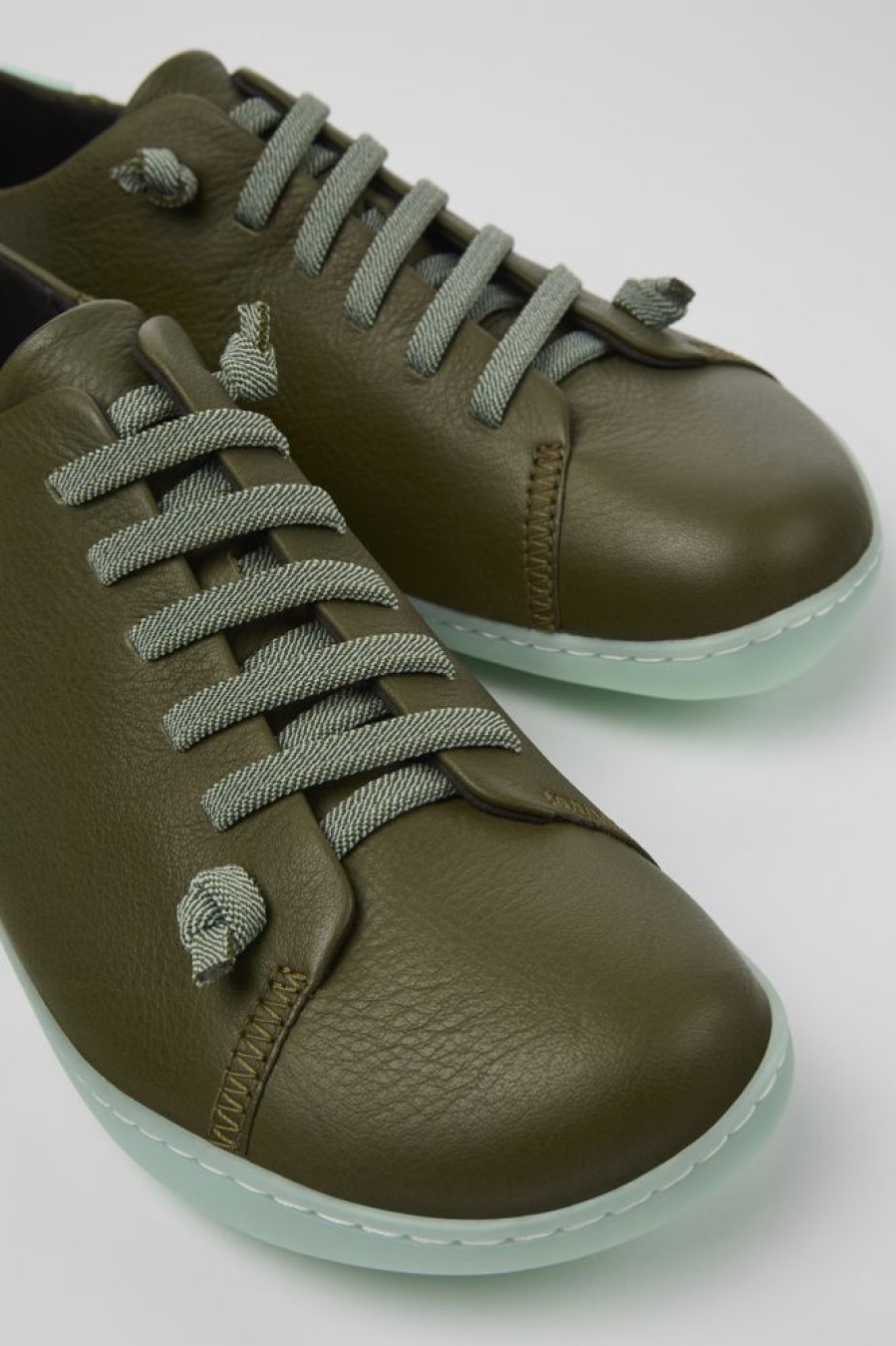 Men CamperLab Casual Shoes | Green Leather Basket For Men