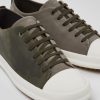 Men CamperLab Casual Shoes | Brown-Gray And Green Leather Shoes For Men