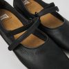 Women CamperLab Flat Shoes | Black Leather Ballerinas For Women