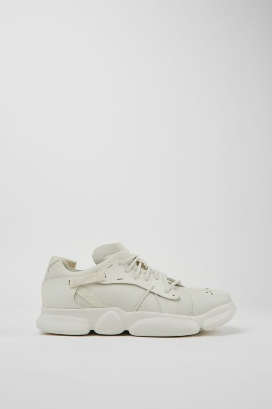 Men CamperLab Sneakers | White Non-Dyed Leather Sneakers For Men