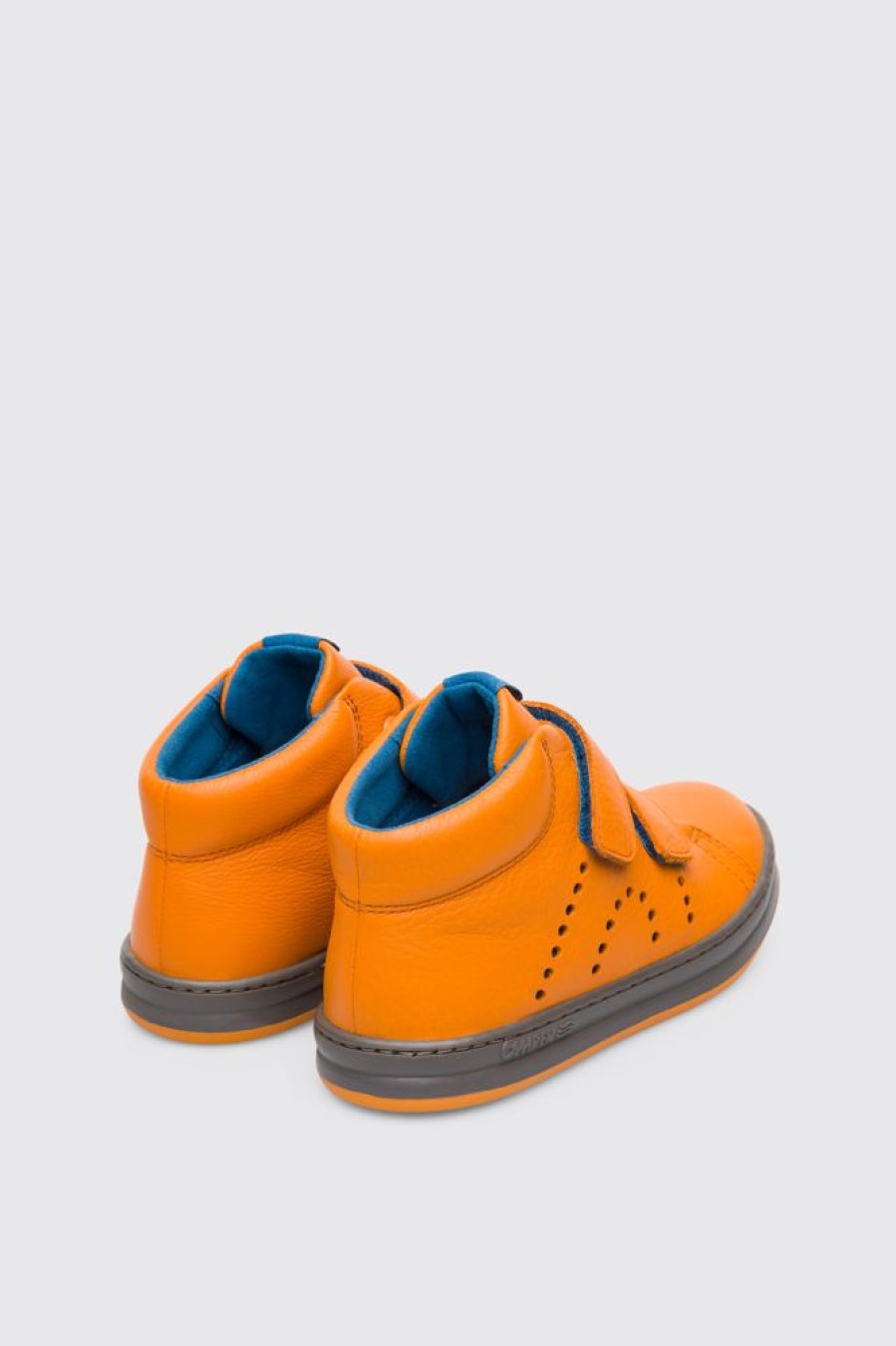 Kids CamperLab Boots | Orange Velcro Sneaker For Boys