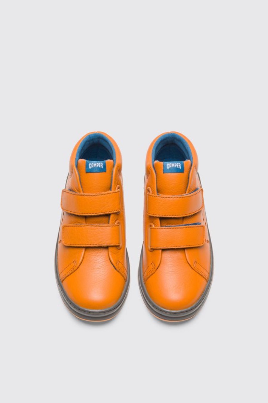 Kids CamperLab Boots | Orange Velcro Sneaker For Boys