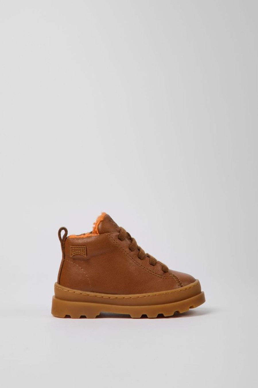 Kids CamperLab Boots | Brown Leather Lace-Up Boots