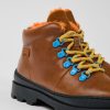 Kids CamperLab Boots | Brown Leather And Nubuck Lace-Up Boots